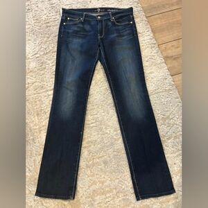 7 For All Mankind Blue Straight Leg Jeans